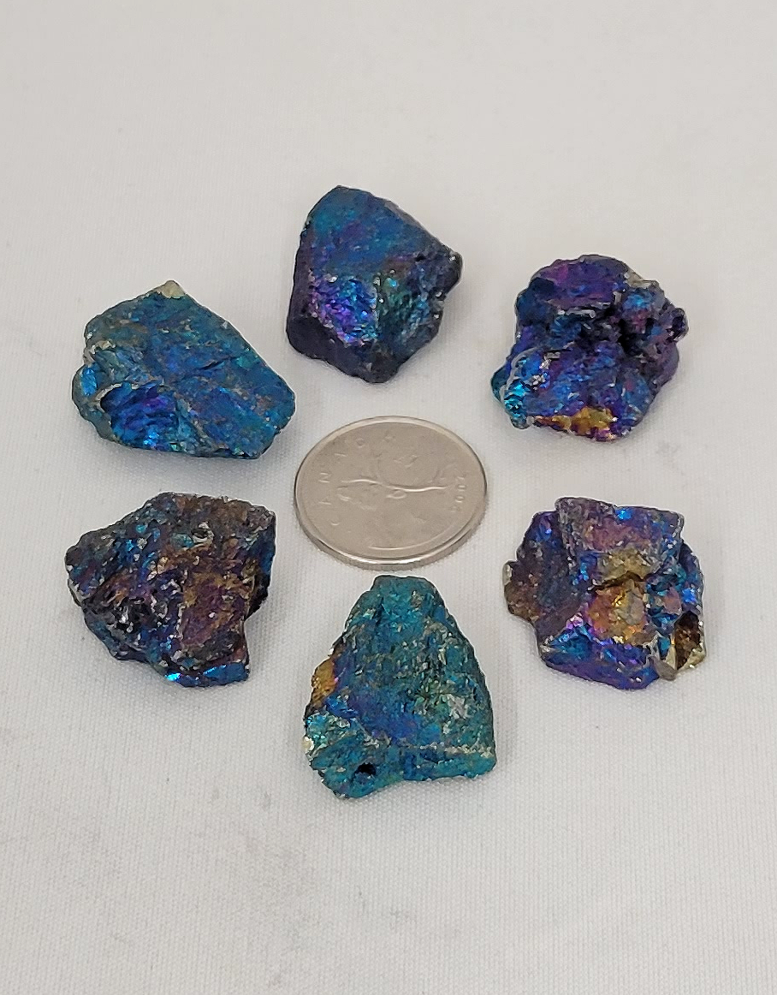 Chalcopyrite Chips Raw (Peacock Ore) $3