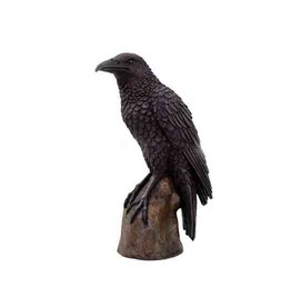 Pacific Trading Raven on Rock Statue - 6"