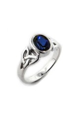 Celtic Knot Sapphire Ring- Size 7 Sterling Silver