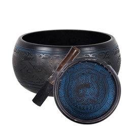 Medicine Buddha Blue Singing Bowl 7" - Solar Plexus Chakra - Note E