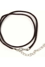 Black Faux Leather Necklace - 19"