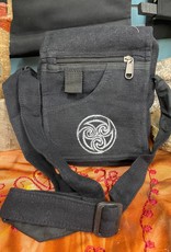 Earth's Elements Black Messenger Bag 7in x 9in x 3in