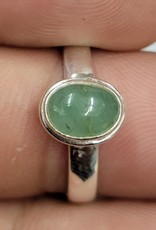 Green Aventurine Ring - Size 9 Sterling Silver