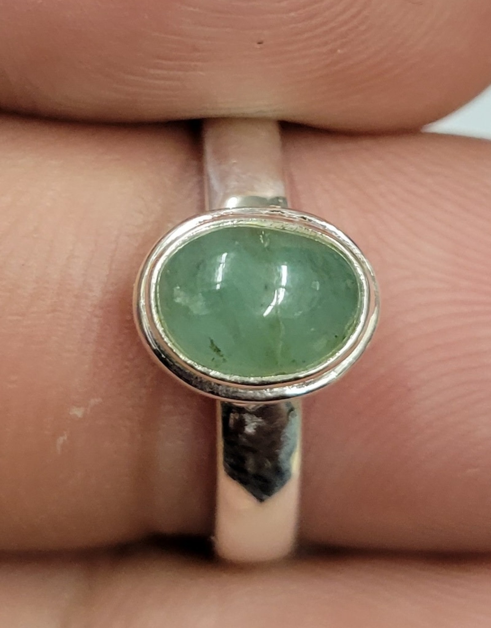 Green Aventurine Ring - Size 9 Sterling Silver