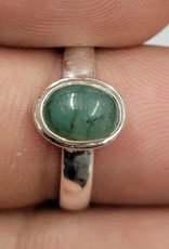 Green Aventurine Ring - Size 8 Sterling Silver