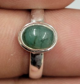 Green Aventurine Ring - Size 8 Sterling Silver