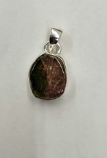 Watermelon Tourmaline Pendant-  Sterling Silver