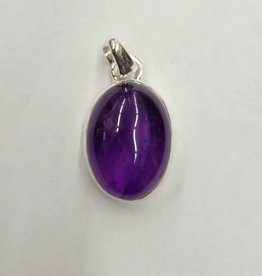 Amethyst C Pendant Sterling Silver