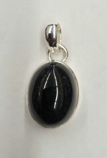 Black Onyx C Pendant Sterling Silver