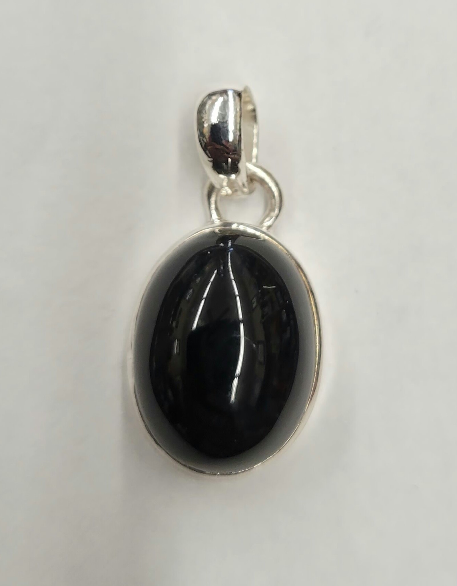 Black Onyx C Pendant Sterling Silver