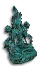 Green Tara Figurine Statue Antique Turquoise 4.25"