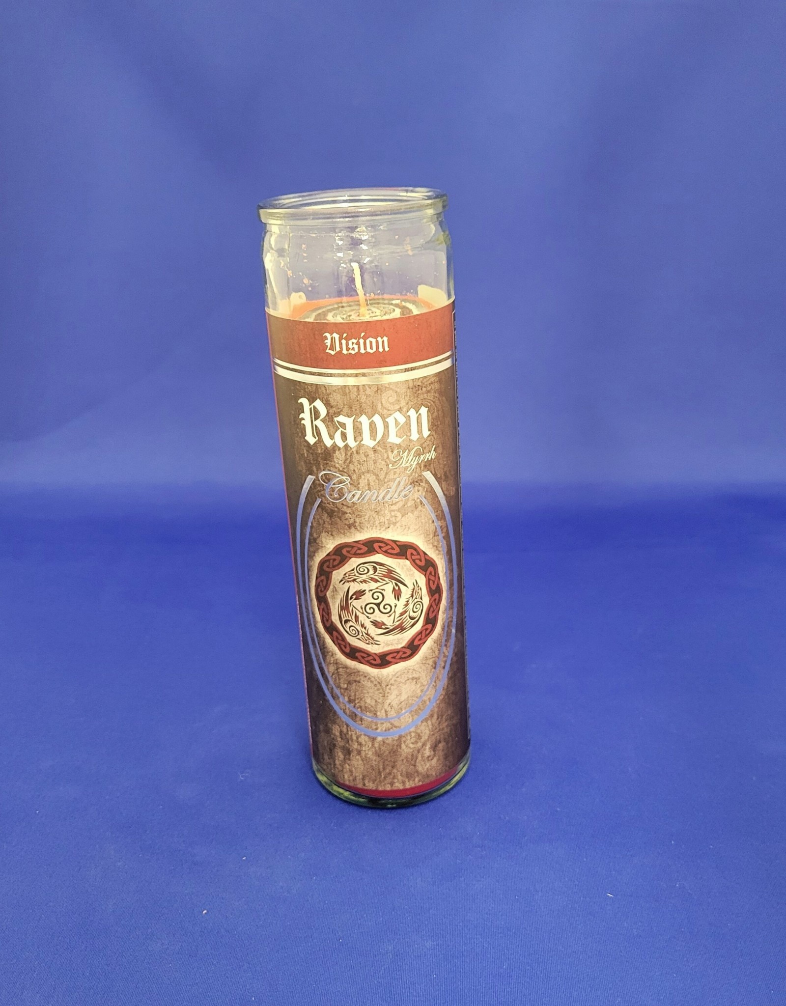 Glass Ritual Candle - Raven - Myrrh 8"