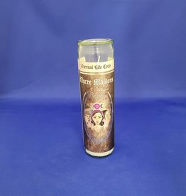 Glass Ritual Candle - Three Maidens - Benzoin 8"