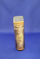 Glass Ritual Candle - Tree of Life - Sandlewood 8"