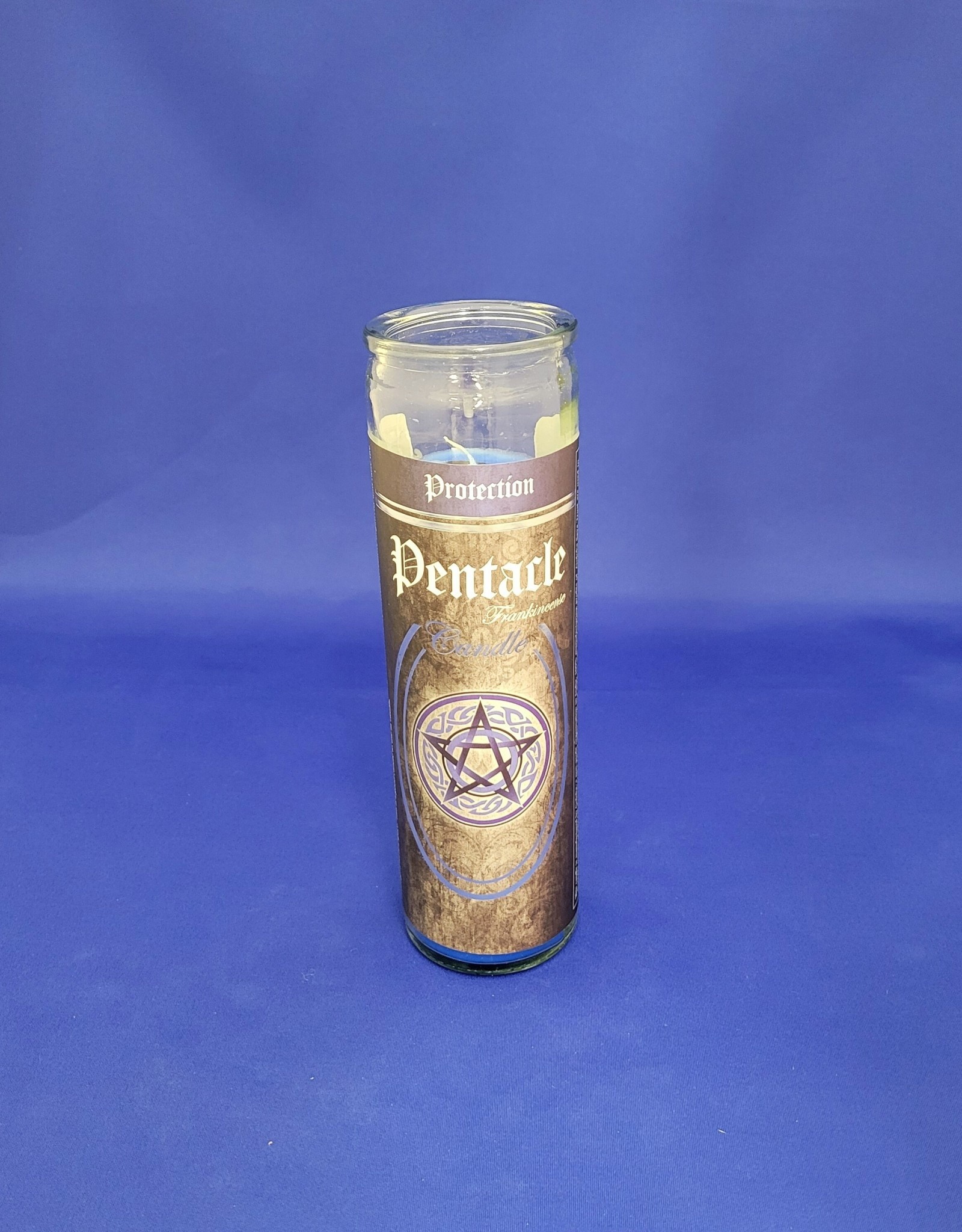 Glass Ritual Candle -Pentacle -Frankincense - 8"