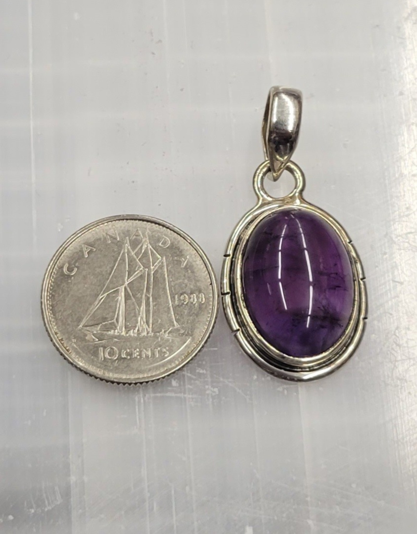 Amethyst Pendant H Sterling Silver