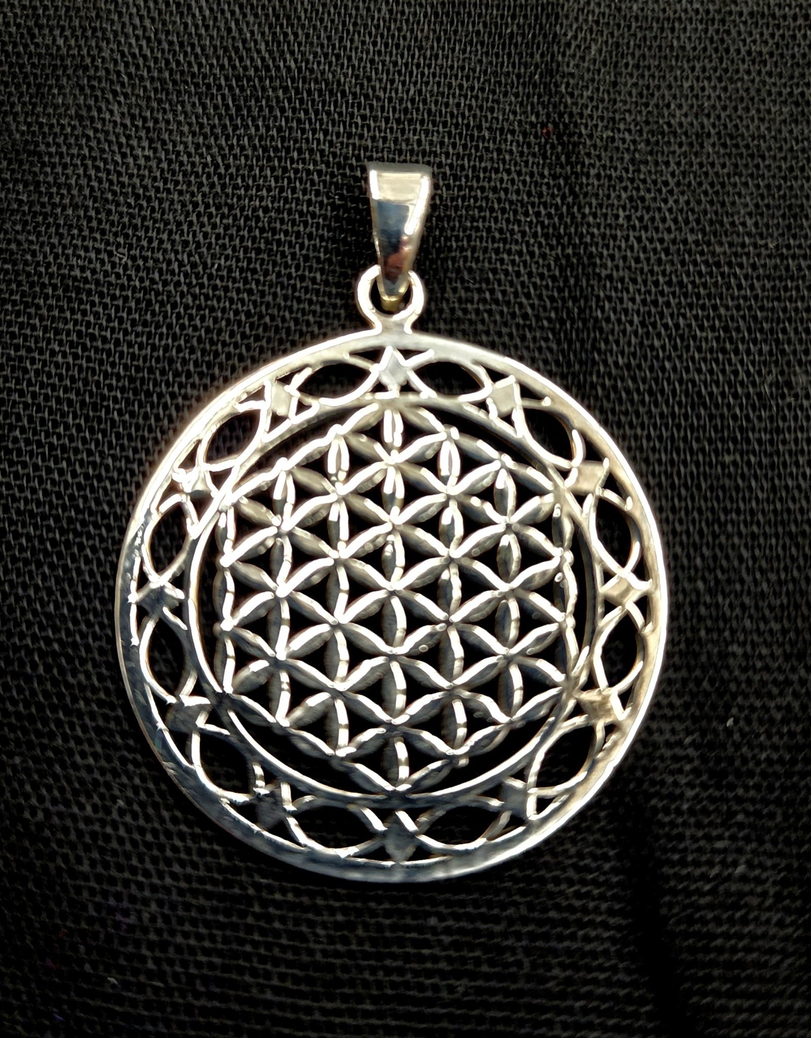 Flower of Life 1.25" Pendant C Sterling Silver