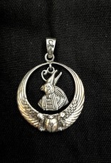 Anubis & Scarab Egyptian Pendant Sterling Silver