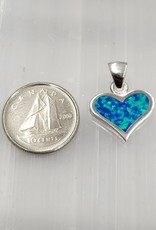 Australian Opal Heart Shaped Pendant Sterling Silver