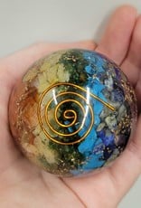 Chakra Orgonite Sphere with Copper 2"