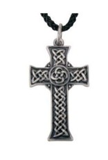 Celtic Cross Pendant  w Cord Stainless Steel 1.5"