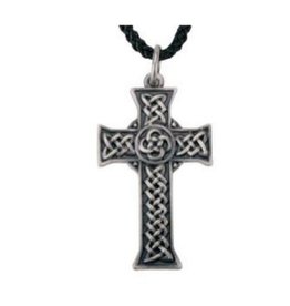 Celtic Cross Pendant  w Cord Stainless Steel 1.5"