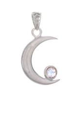 Moon Rainbow Moonstone Pendant - Sterling Silver