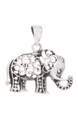 Elephant Pendant Filigree Sterling Silver 0.75"