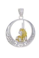 Healing Isis Gold Plated Pendant - Sterling Silver 1.25"