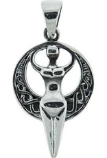 Celtic Moon Goddess Pendant Sterling Silver 1"