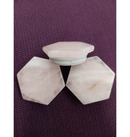 Rose Quartz Hexagon Shaped Phone Holder / Pop Sockets