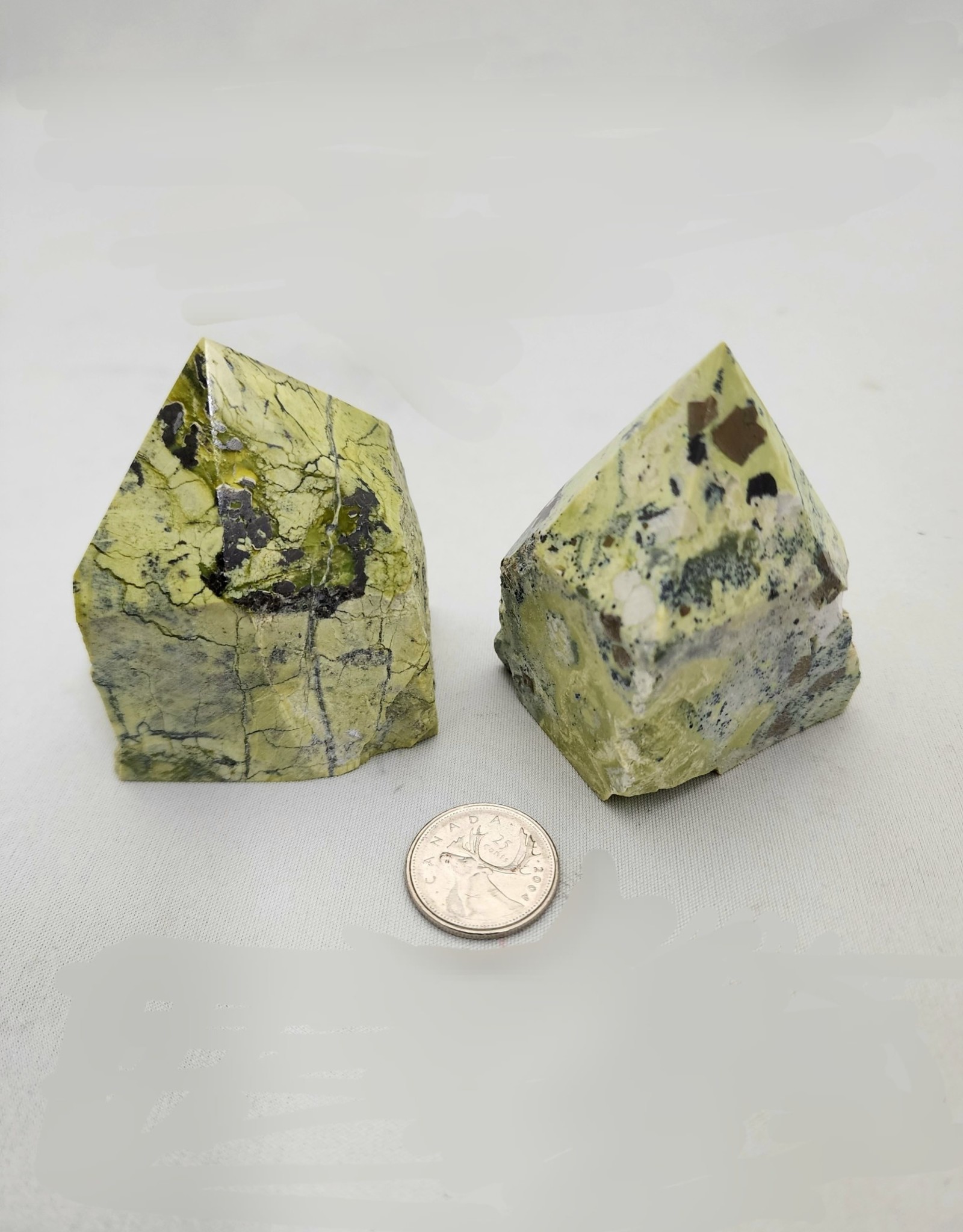 Serpentine and Pyrite Polished Point / Generator