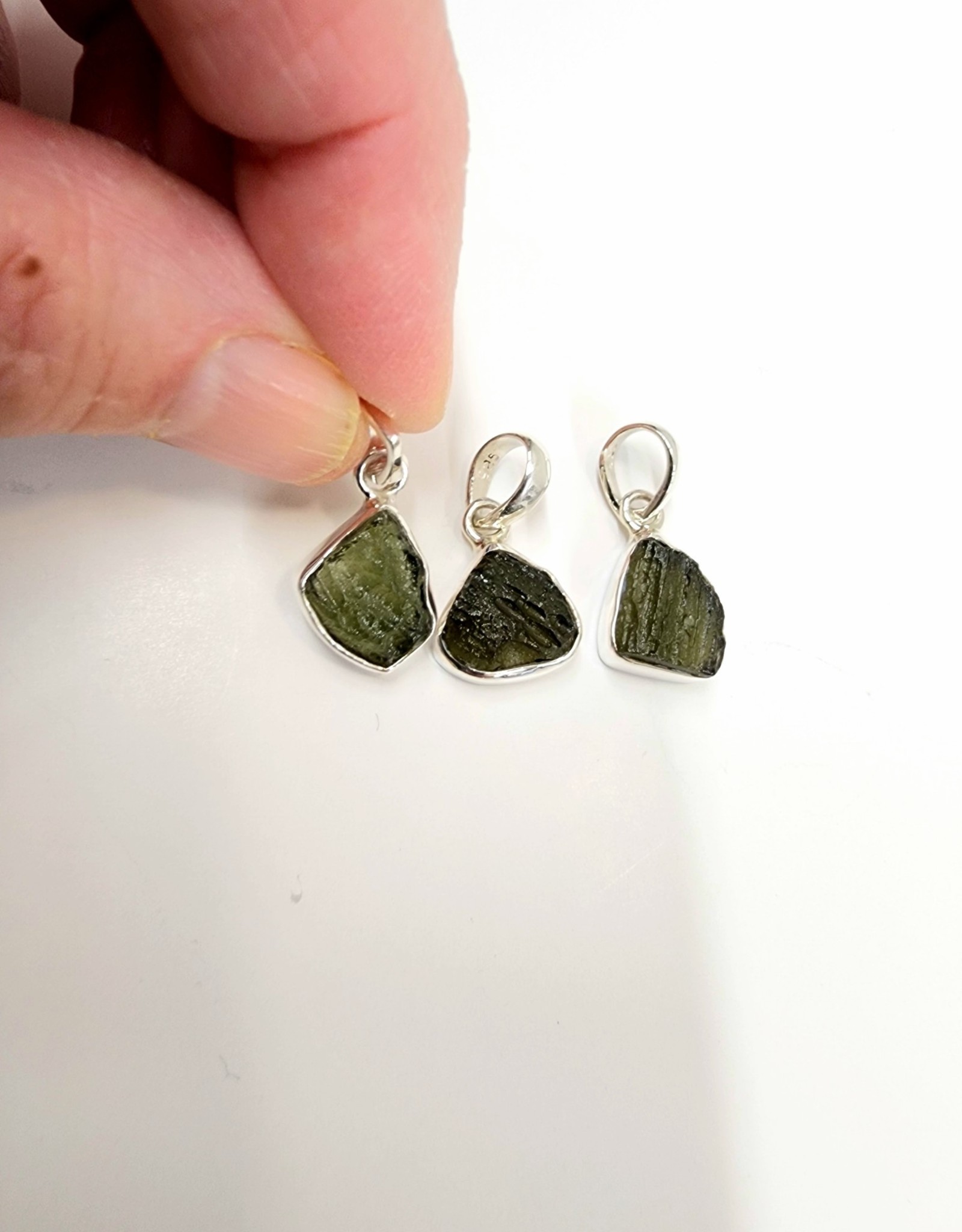 Moldavite Pendant C - Sterling Silver