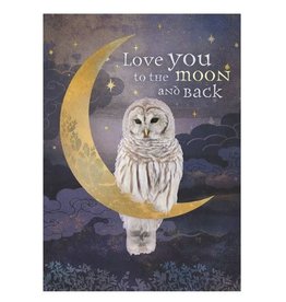 Amber Lotus Love you to the Moon - Greeting Card