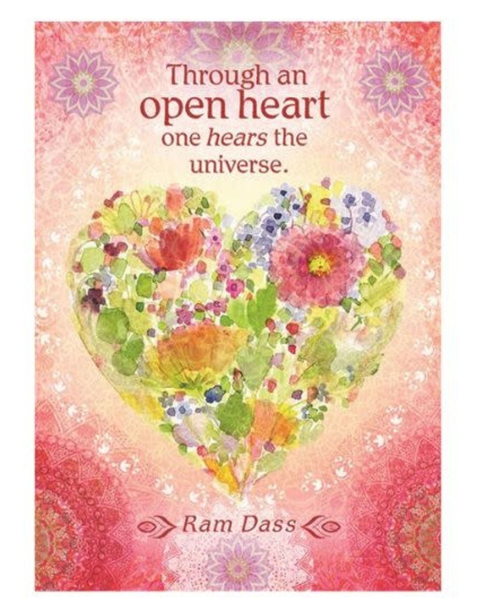 Amber Lotus Through an Open Heart  - Greeting Card
