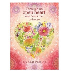 Amber Lotus Through an Open Heart  - Greeting Card