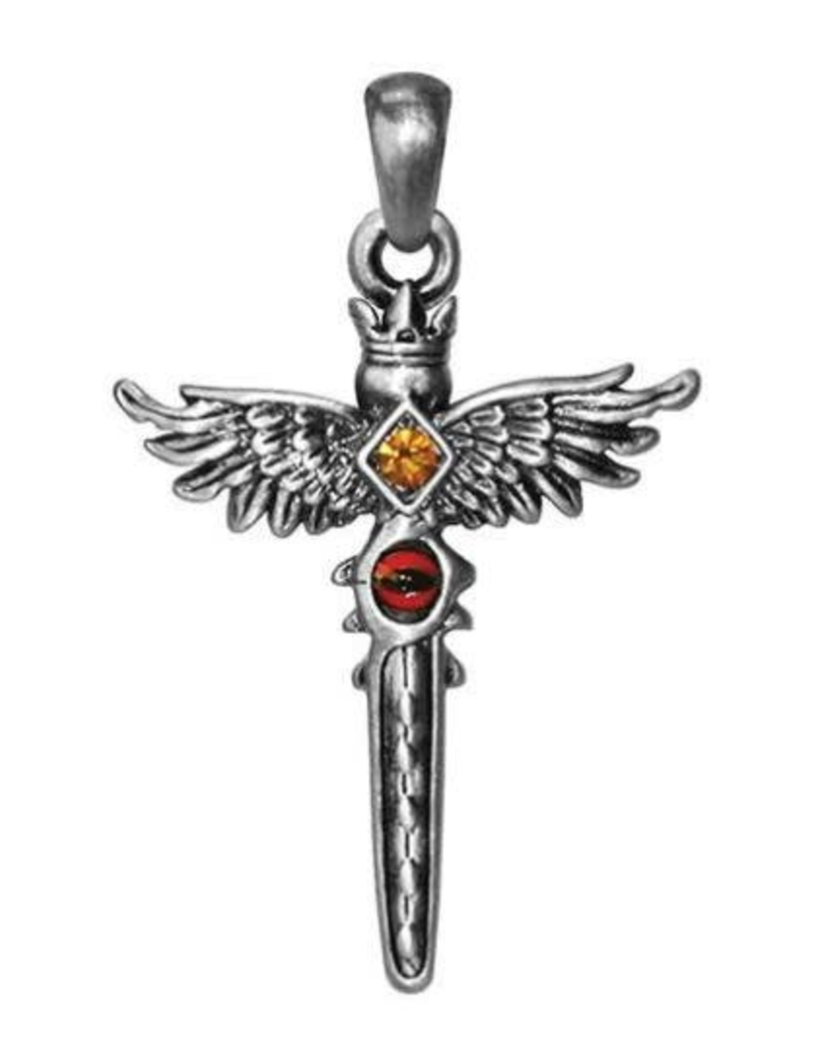 Winged Sword Pendant with cord 2" x 1.25"