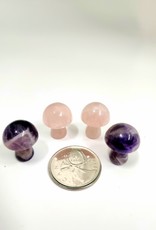 Chevron Amethyst or Rose Quartz Mini Mushrooms