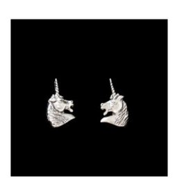 Unicorn Head Sterling Silver Stud Earrings
