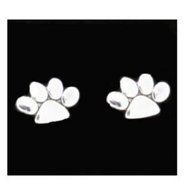 Paw Print Sterling Silver Stud Earrings