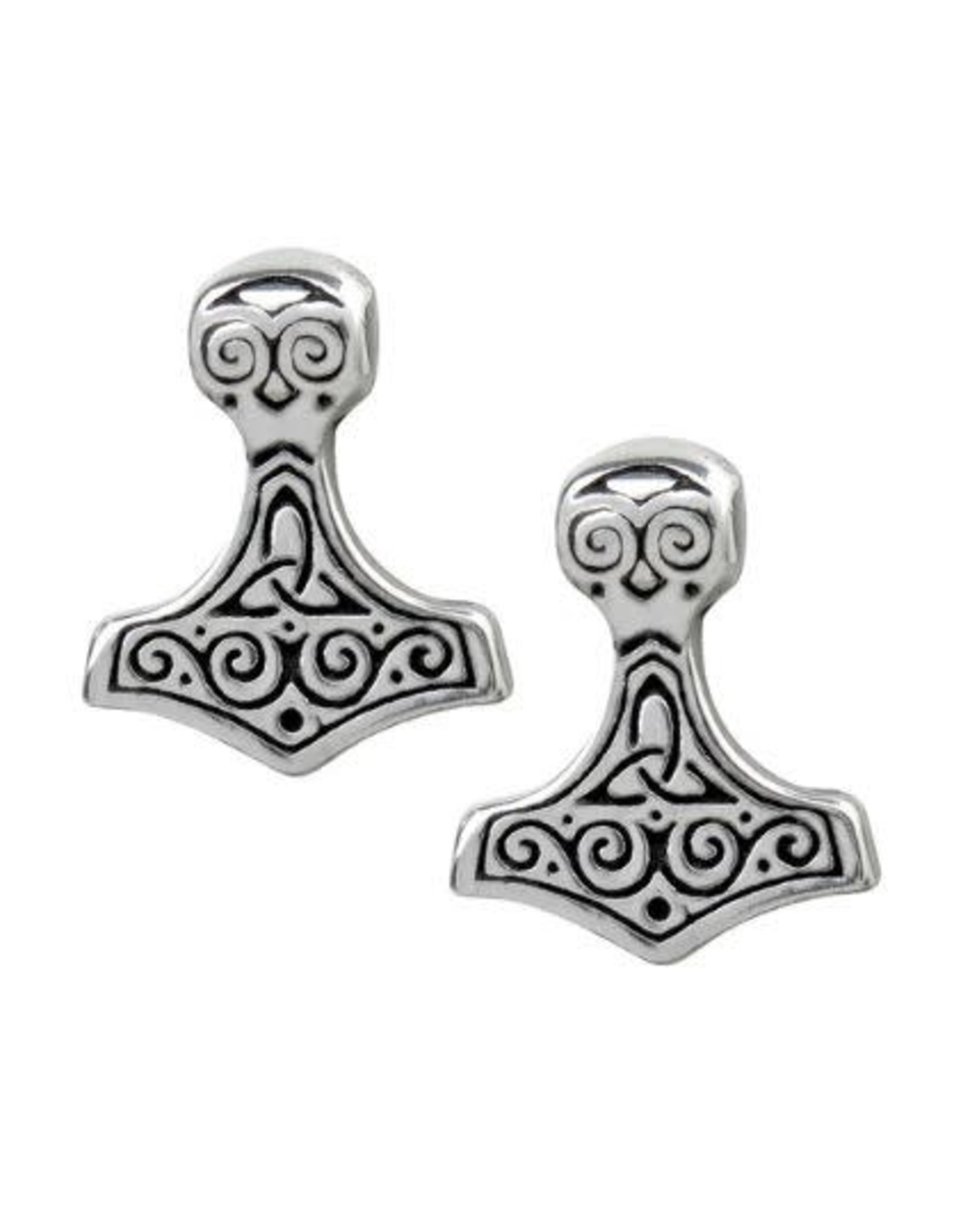 Thor Hammer Pewter Stud Earrings