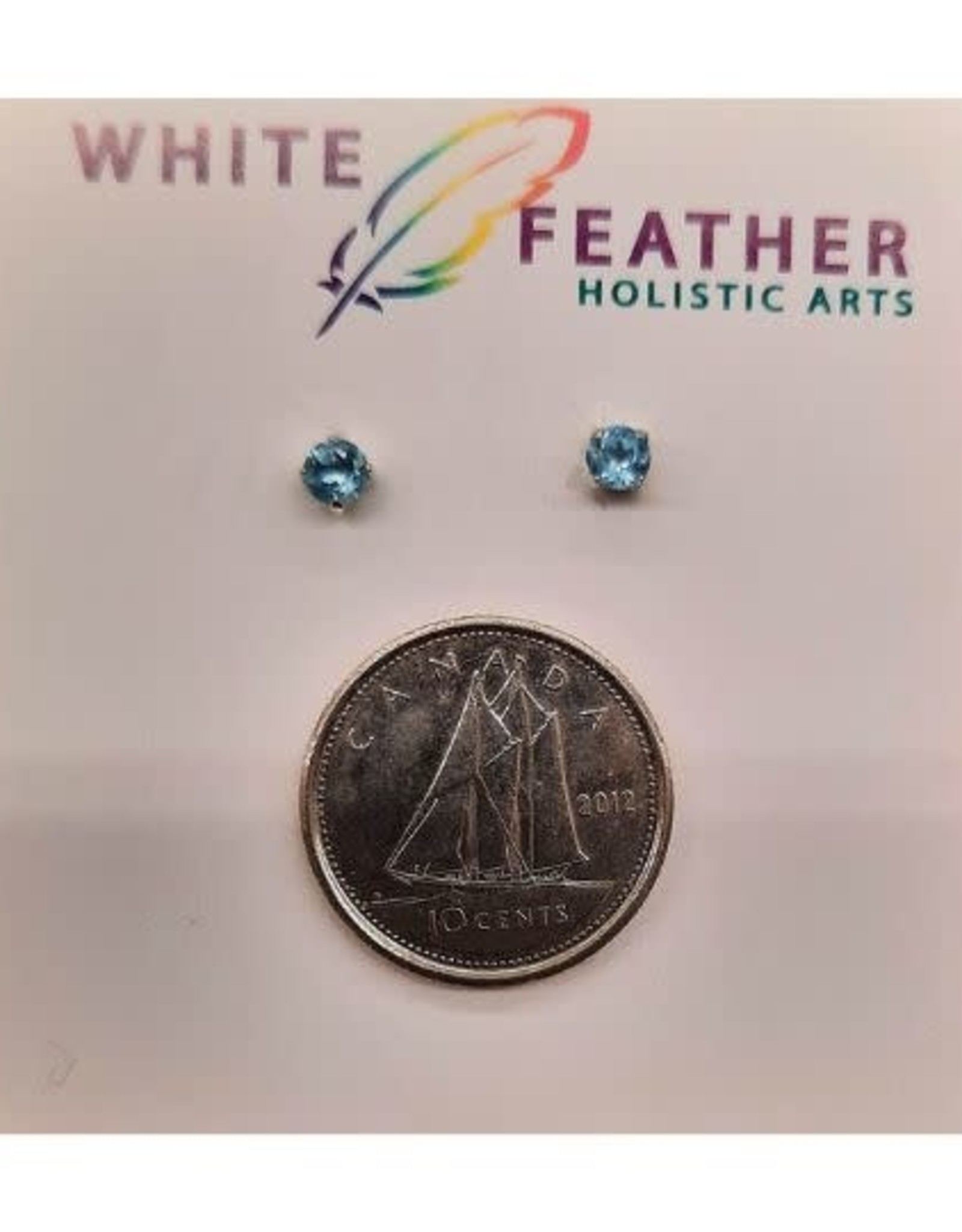 Blue Topaz 3mm Sterling Silver Stud Earrings
