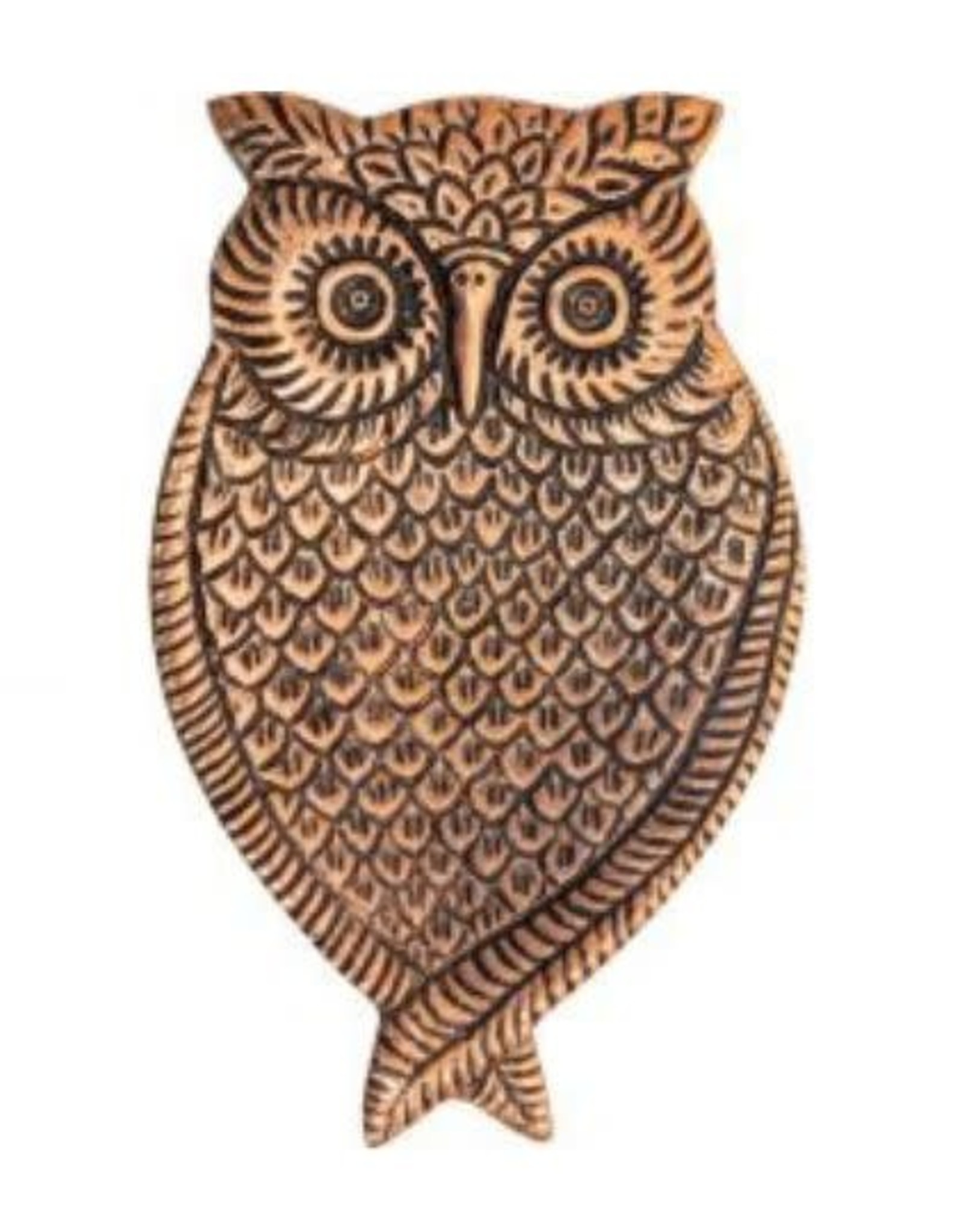 Owl Incense Holder metal  - Copper 5.25" x 3.25"