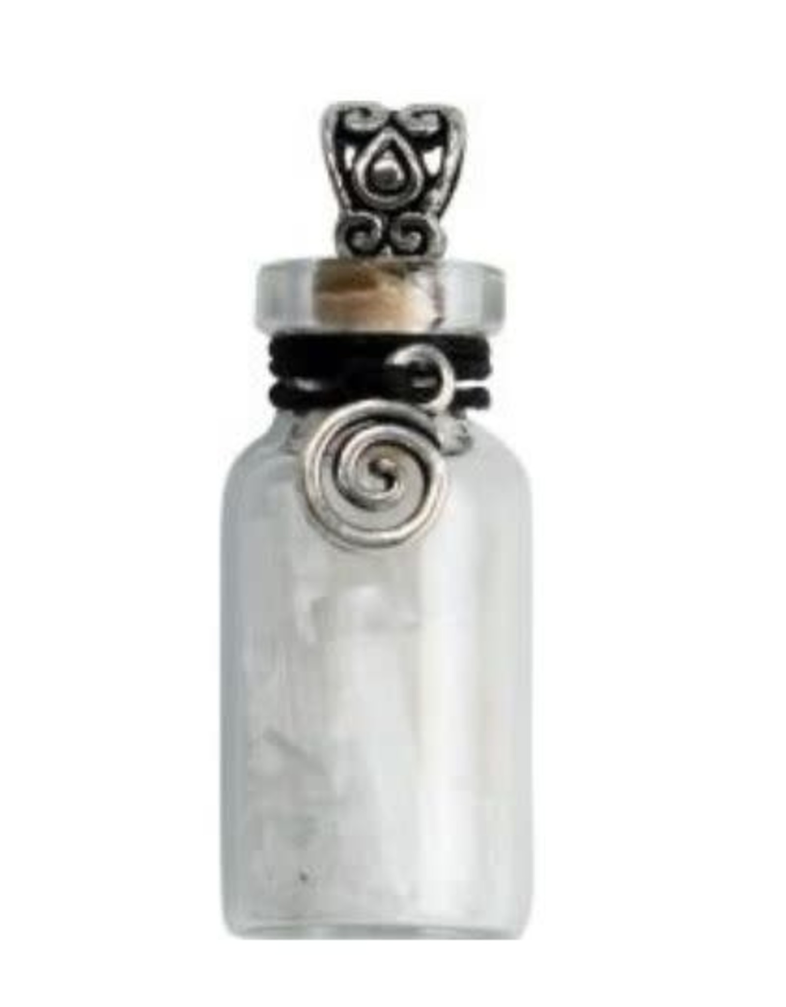 Selenite & Spiral Chip Bottle Necklace 20.5"L