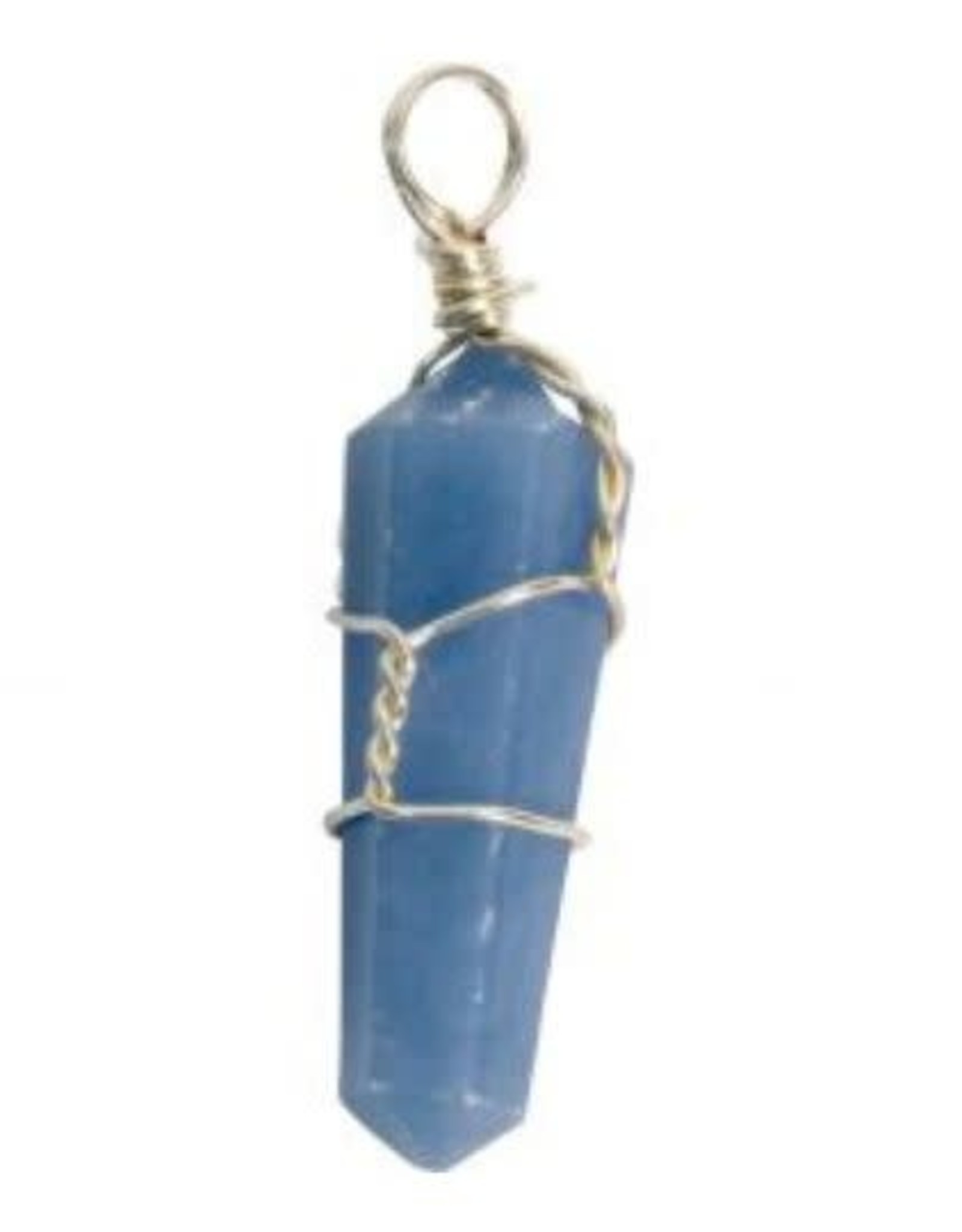 Angelite Wrapped Point Pendants
