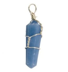 Angelite Wrapped Point Pendants