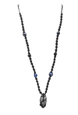 Hippie Bead Rough Point Black Tourmaline Necklace - adjustable