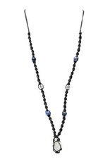 Hippie Bead  Rough Point Clear Quartz Necklace - adjustable