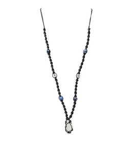 Hippie Bead  Rough Point Clear Quartz Necklace - adjustable
