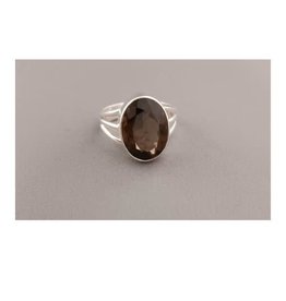 Smoky Quartz Ring A - Size 9 Sterling Silver